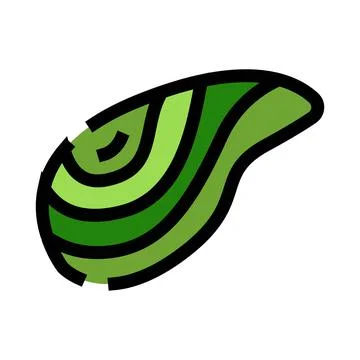 Striped green abstract malachite gemstone mineral vector icon Stock Illustration