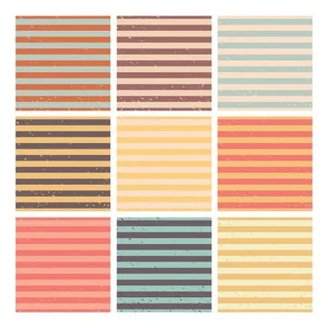 Striped grunge seamless pattern set vector Illustrazione stock