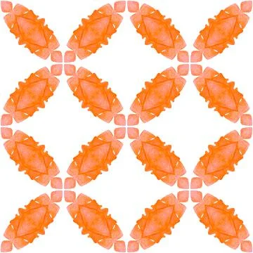 Striped hand drawn design. Orange posh boho chic 스톡 일러스트