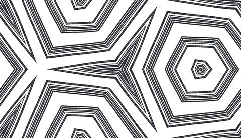 Striped hand drawn pattern. Black symmetrical Stock Illustration