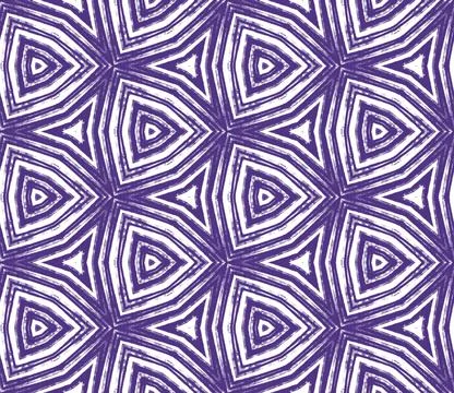 Striped hand drawn pattern. Purple symmetrical Stock Illustration