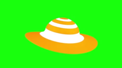 Striped hat animated on green screen. 3D clothing animation. Stock Footage 308475805