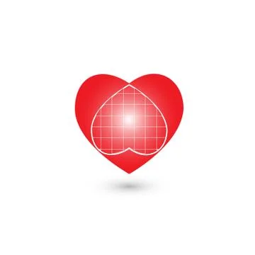 Striped heart Stock Illustration