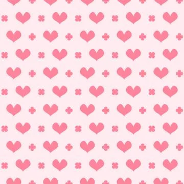 Striped heart pattern with leaves. Seamless vector background Illustrazione stock
