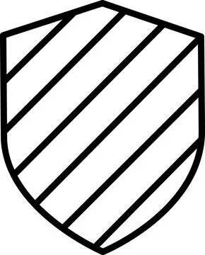 Striped heraldic shield icon for security Stock Illustration