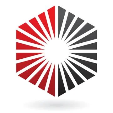 Striped Hexagon Abstract Icon Stock Illustration