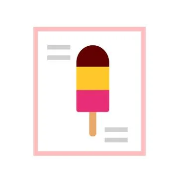 Striped ice cream on a stick vector icon flat isolated illustration 스톡 일러스트