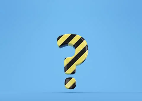 Striped industrial question mark over blue studio background. Illustrazione stock