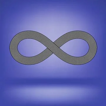 Striped Infinity Icon Striped Infinity Icon Isolated on Soft Blue Backgrou... Stock Photos
