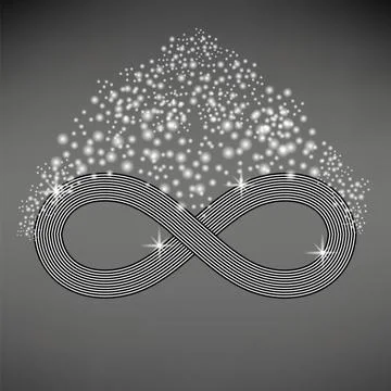 Striped Infinity Icon Striped Infinity Icon Isolated on Light Gray Backgro... Stock Photos