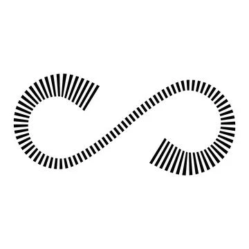 Striped infinity symbol dynamic bar icon, infinity flow Stock Illustration