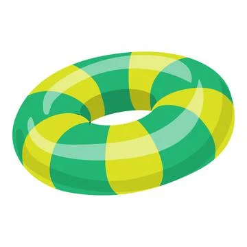 Striped inflatable ring icon, cartoon style Illustrazione stock