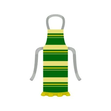 Striped kitchen apron. Isolated flat vector illustration. Stock Illustration