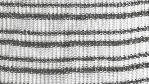 Striped knit fabric texture macro of black and white ribbed cotton yarn mater 스톡 사진
