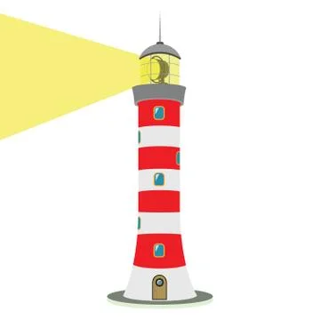 Striped lighthouse Stock Illustration