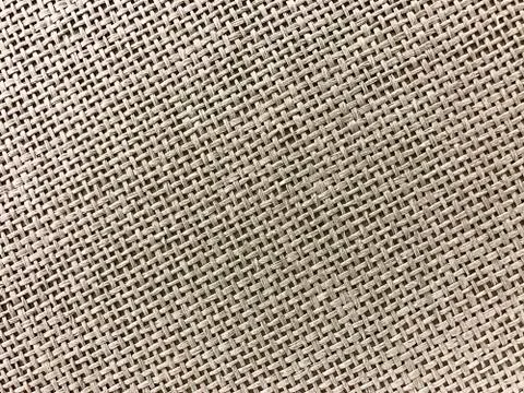Striped linen sack texture background in brown in close up Stock Photos