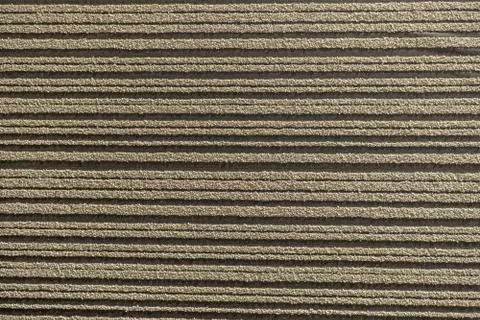 Striped linen sack texture background in brown Stock Photos