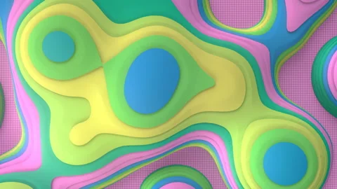 Striped metaball with multicolored texture 3d render loop animation 4K UHD Stock Footage 150032192