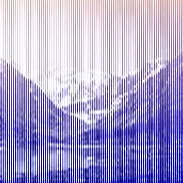 Striped mountain landscape. Illustrazione stock