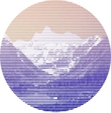 Striped mountain landscape. Stock Illustration