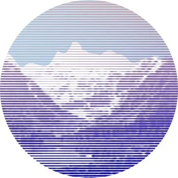 Striped mountain landscape. Stock Illustration