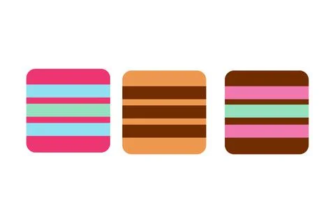 Striped multi-colored marmalade on an isolated background. Tea time. Dessert. Stock Illustration