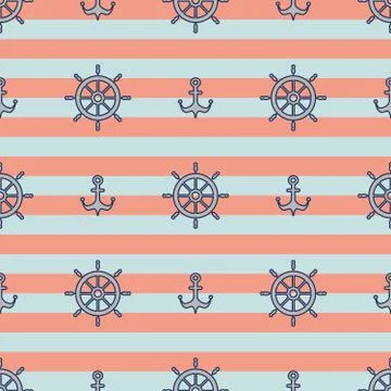 Striped Nautical pattern Illustrazione stock