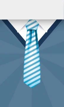 Striped necktie on pullover vector design Stock Illustration
