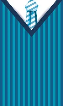 Striped necktie on pullover vector design Stock Illustration