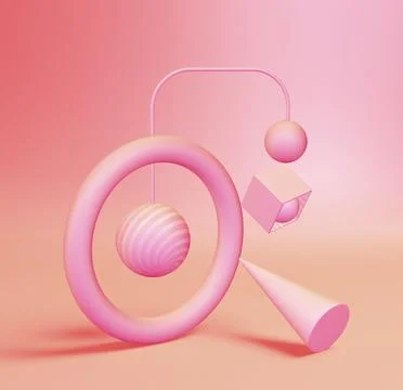 Striped objects modern design 3d , Not gen Ai Stock Photos