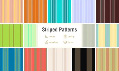 Striped pack created for commercial craft designers. Ready-to-use lines pat.. Stock Illustration