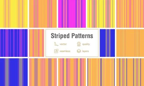 Striped pack developed for nostalgic creative projects. Traditional lines s.. Stock Illustration