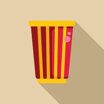 Striped paper cup with bubbles representing soda or juice Stock Illustration