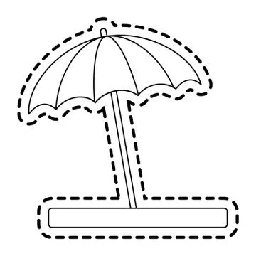 Striped parasol icon image Stock Illustration