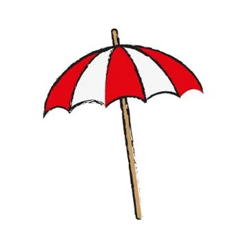 Striped parasol icon image Stock Illustration