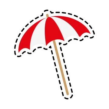 Striped parasol icon image Stock Illustration