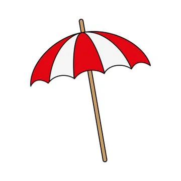 Striped parasol icon image Stock Illustration