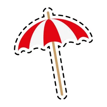 Striped parasol icon image Stock Illustration