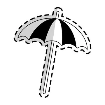 Striped parasol icon image Stock Illustration