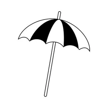 Striped parasol icon image Ilustración de archivo
