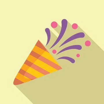 Striped party popper exploding with confetti and fun 스톡 일러스트