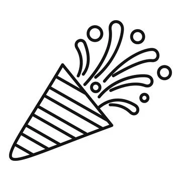 Striped party popper exploding with confetti for celebration イラスト素材