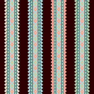 A striped pattern borders with a brown background Stock Illustration