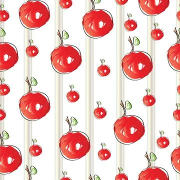 Striped pattern with cherries vector Stock Illustration
