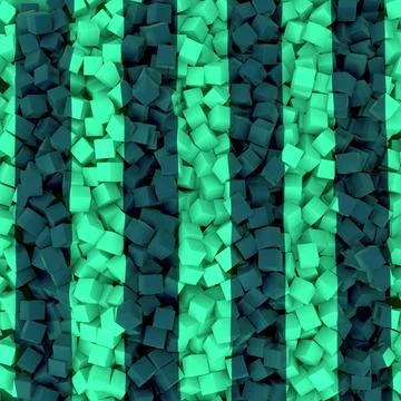 Striped pattern consisting of many small three-dimensional cubes. 3d render Illustrazione stock
