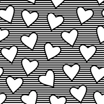 Striped pattern with hearts Stock Illustration
