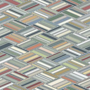 Striped pattern with mosaic style rhombuses. Seamless vector illustration. Stock Illustration
