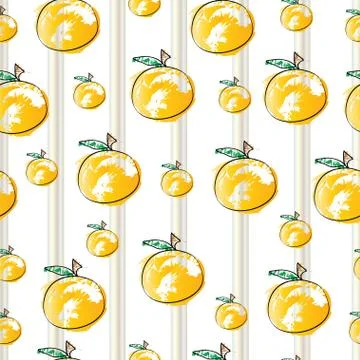 Striped pattern with oranges vector Illustrazione stock
