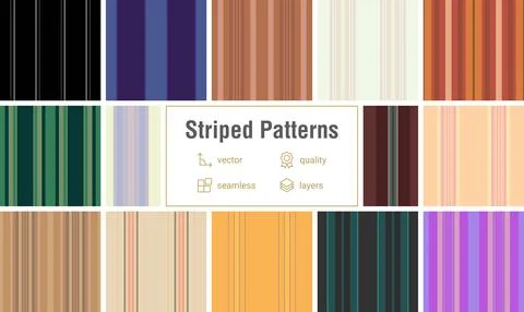 Striped pattern pack for DIY tutorials and projects. Templates for cards, p.. Illustrazione stock