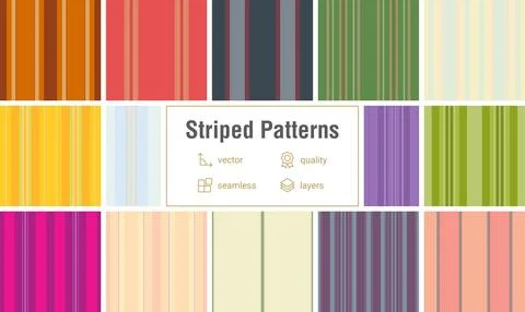 Striped pattern pack tailored for heritage fashion concepts. Classic lines .. Stock Illustration